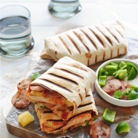 Grilled Hawaiian Pizza Burritos
