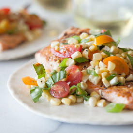 Crispy Salmon Succotash