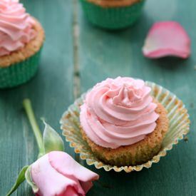 Rosewater and Pistachio Cupcakes