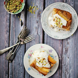 Toffee-dimpled Peach Cake