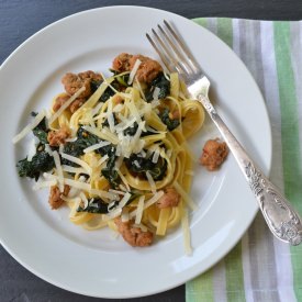 Fettuccine with Sausage and Kale