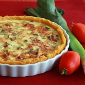 BLT Quiche with Polenta Crust