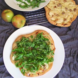 Apple Walnut Brie & Arugula Pizza