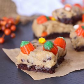 Candy Corn Cookie Dough Brownies
