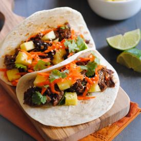 Asian Short Rib Tacos w/ Pineapple
