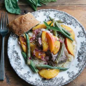 Roasted Pork Chops with Peaches