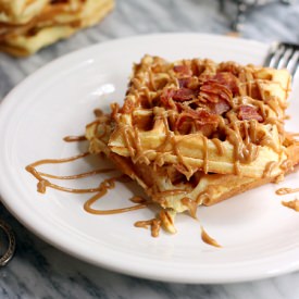 Bacon Waffles with Peanut Butter