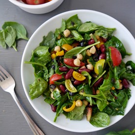 Spinach + Beans + Tomato Salad