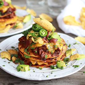 Chicken Chili Con Carne Stacks