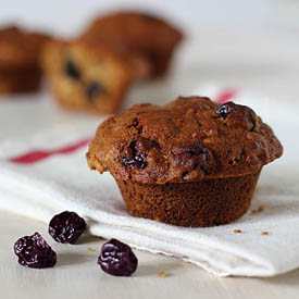 Peanut Butter and Cherry Muffins
