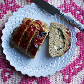 Turkey Meatloaf w/ Spinach & Cheese