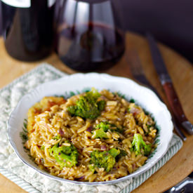 Cheesy Broccoli and Orzo Risotto
