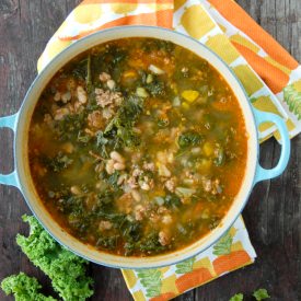 Peppery Sausage Bean Kale Soup