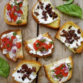 Olive Oil Crostini with Goat Cheese