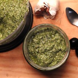 Pesto with Black Olives