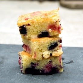 Raspberry & Blueberry Blondies