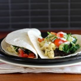 Kale and Black Bean Breakfast Tacos