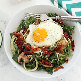 Bacon Dressed Zucchini Noodles