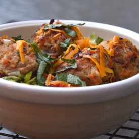 Turkey Meatballs on Zucchini