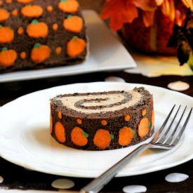 Chocolate “Pumpkin” Swiss Roll Cake