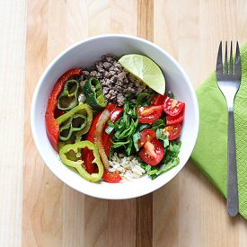 Fajita Bowl with Beef & Brown Rice
