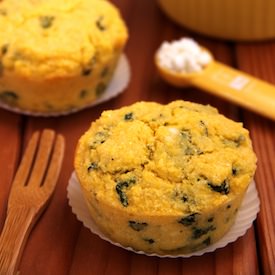 Spinach + Cheese Cornbread Muffins