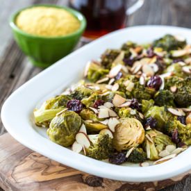 Cheesy Maple Roast Brussels Sprouts