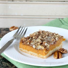 Gooey Pumpkin Bars with Praline Top