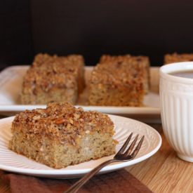 Pumpkin Swirl Pecan Crumb Cake