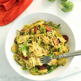 Brussel Sprout Zucchini Pasta