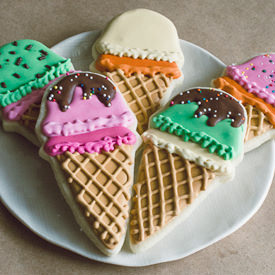 Ice Cream Cone & Banner Cookies