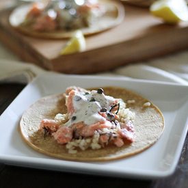 Salmon Tacos with Caper-Dill Sauce
