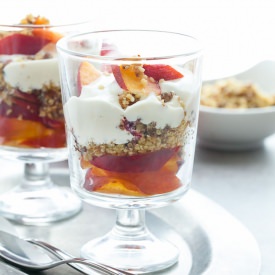 Nectarine Walnut Crumble Parfaits