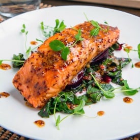 Maple-Miso Dijon Salmon
