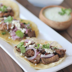 Steak Tacos w/ Cilantro Lime Cream