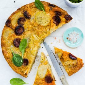Spanish Tortilla con Chorizo