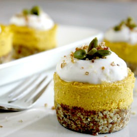 Raw Pumpkin Mini Cheesecakes