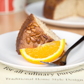 Pine Nut Crusted Orange Cake