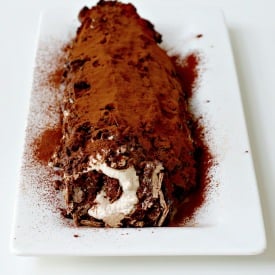 Fudgy Chocolate Chestnut Roulade