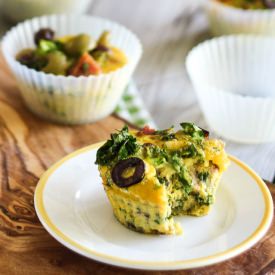 Ham, Kale and Olives Frittata Cups