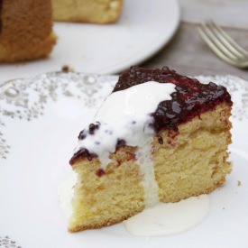 Lemon Polenta and Blackberry Cake