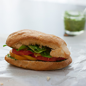 Bell Pepper Pesto Melts