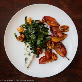 Kale Salad with Plum and Roquefort