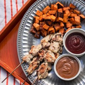 Sweet Potato Fries & Chicken Satay