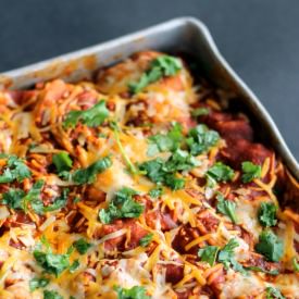 Chicken Sweet Potato Enchilada Bake