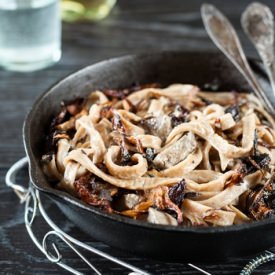 Buckwheat Pasta with Chicken Livers