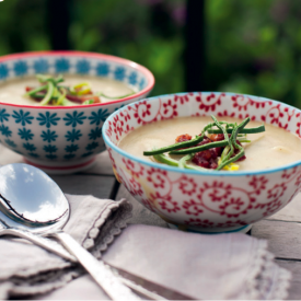 Potato Leek Soup & Crispy Bacon
