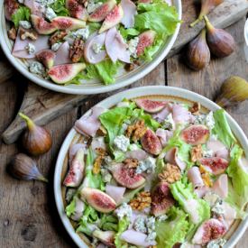 Fig Salad with Cheese Ham & Walnuts