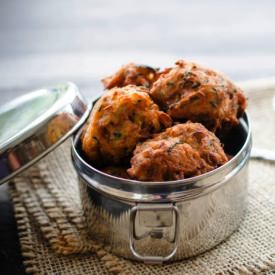 Zucchini and Onion Bhajis/Pakoras