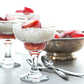 Roasted Plums w/ Coconut Pudding